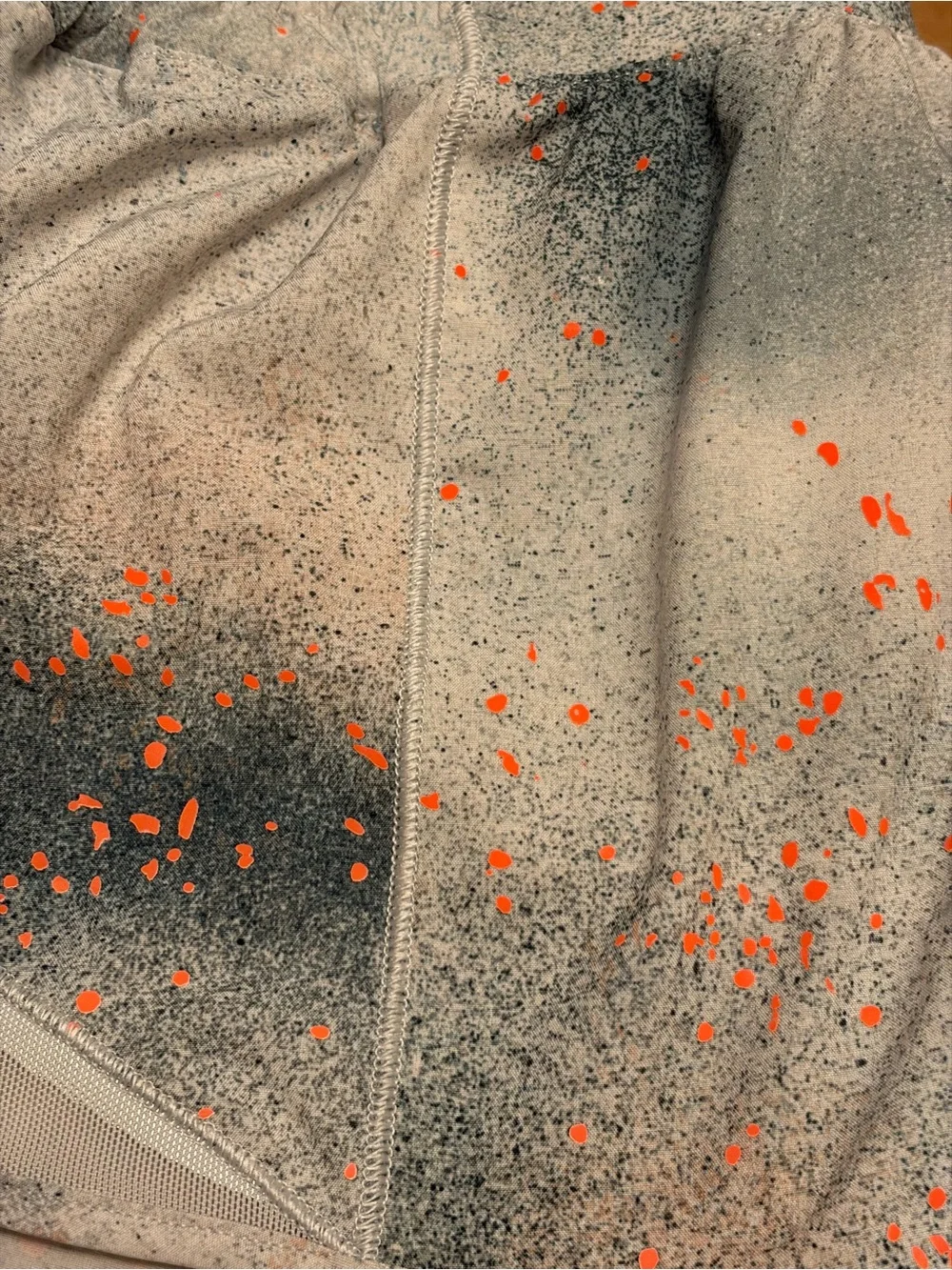 lululemon athletica Light Gray Spray-Print Athletic Shorts with Coral Flecks